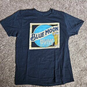 Blue Moon Belgian White Beer Size Medium Blue Short Sleeve Alcohol Tee